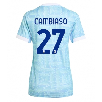 Billige Fotballdrakt Juventus Andrea Cambiaso #27 Replika Bortedrakt Dame 2025-26 Kortermet